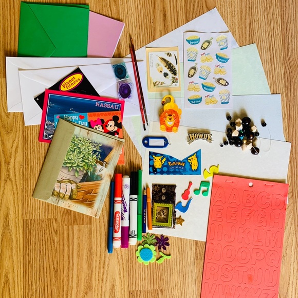 ART FUN pack Set supplies BAG Paper paint sticker kids - Picture 8 of 9